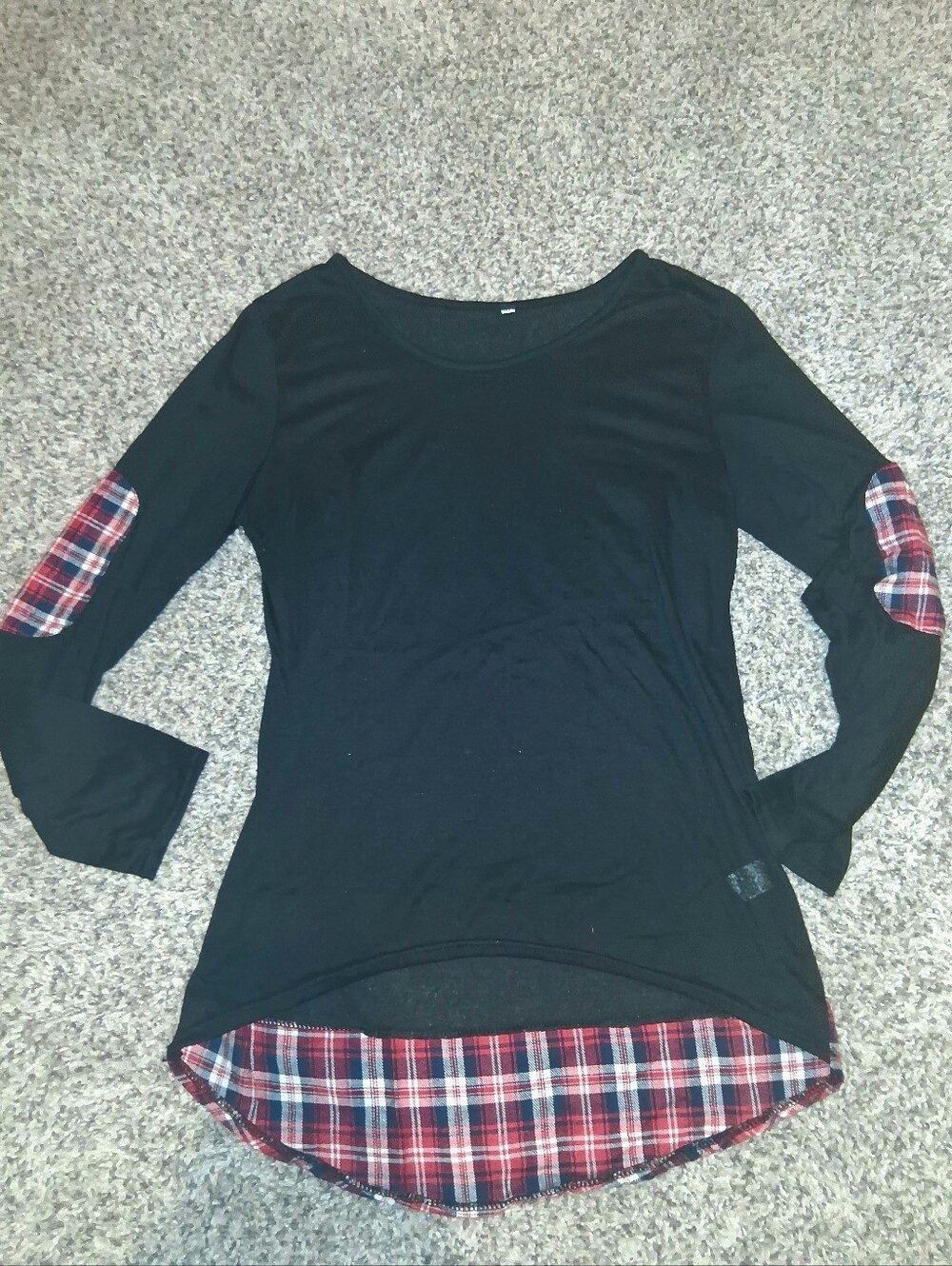 Women's Sheer Black / Plaid Shirt